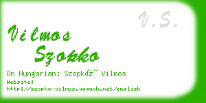 vilmos szopko business card